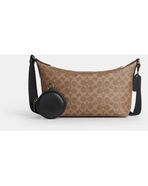 COACH Small Finn Crossbody Bag With Pouch - Brown
