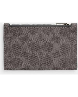 COACH Zip Card Case - Gray