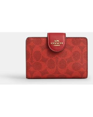 COACH Medium Corner Zip Wallet - Red