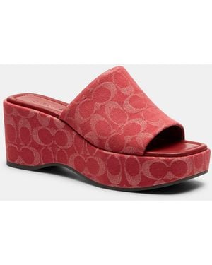 COACH Phoebe Platform Sandal - Red