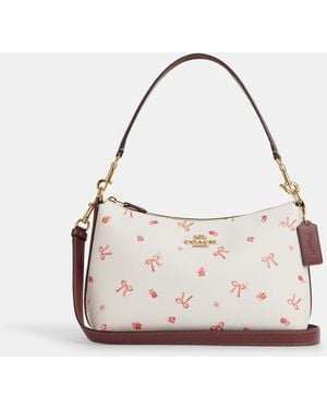 COACH Clara Shoulder Bag With Bow Print - Pink