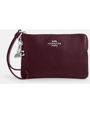 COACH Boxed Corner Zip Wristlet With Charms - Purple