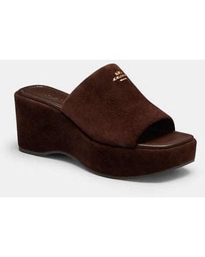 COACH Phoebe Platform Sandal - Brown