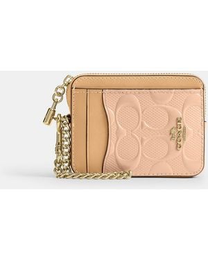 COACH Zip Card Case - Natural