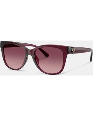 COACH Signature Heart Oversized Square Sunglasses - Purple
