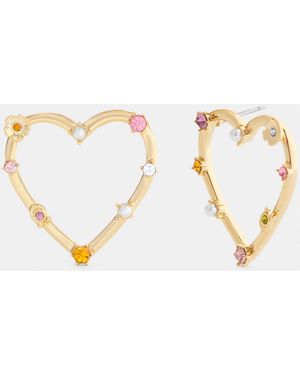 COACH Oversized Heart Stud Earrings - Metallic