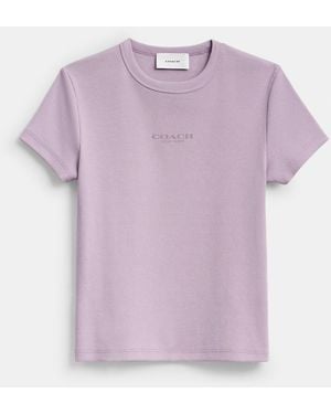 COACH New York Ribbed T-Shirt - Purple