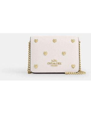 COACH Mini Wallet On A Chain With Heart Rivets - Black