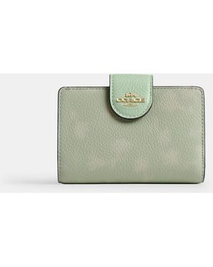 COACH Medium Corner Zip Wallet With Floral Print - Green