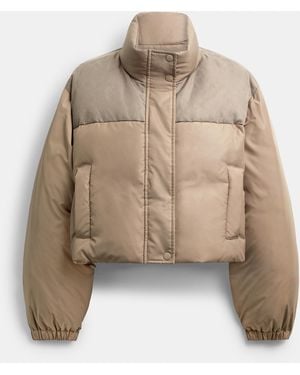 COACH Signature Cropped Puffer - Natural