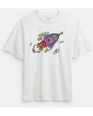 COACH Cosmic Coach T-shirt In Organic Cotton - Black