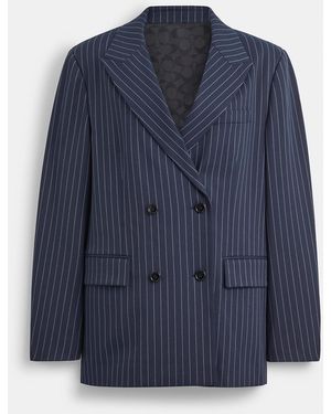 COACH Double Breasted Blazer - Blue