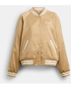 COACH Reversible Signature Souvenir Varsity Jacket - Natural
