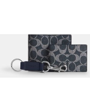 COACH Boxed 3-In-1 Wallet Gift Set - Gray