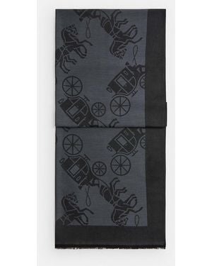 COACH Horse And Carriage Print Stole - Black