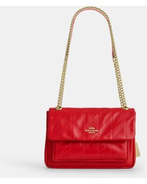 COACH Elodie Crossbody Bag 24 With Quilting - Red