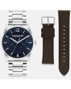 COACH Keane Watch Gift Set, 39Mm - Blue