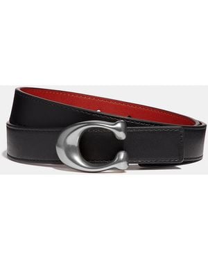 COACH C Hardware Reversible Belt, 25Mm - Red