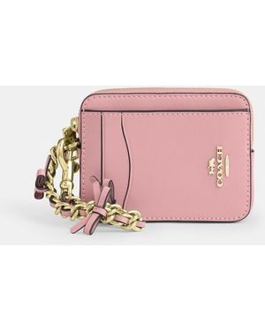 COACH Zip Card Case With Bows - Pink