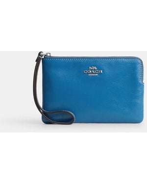 COACH Corner Zip Wristlet - Blue