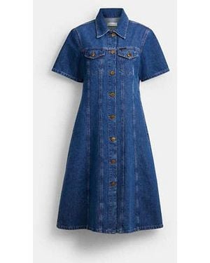 COACH Denim Midi Dress In Organic And Recycled Cotton - Blue