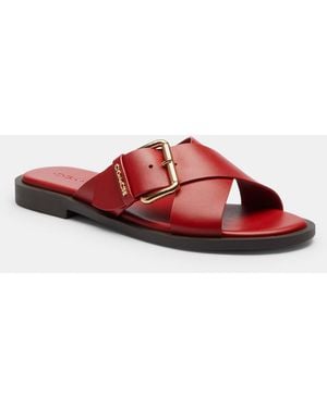 COACH Crisscross Buckle Sandal - Red