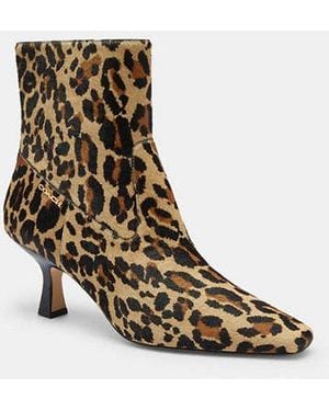 COACH Kitten Heel Bootie With Leopard Print - Black