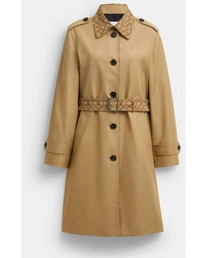 COACH Trench With Signature Piping - Natural