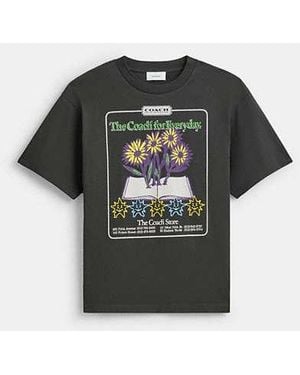 COACH Collage Flower Relaxed T-Shirt - Black