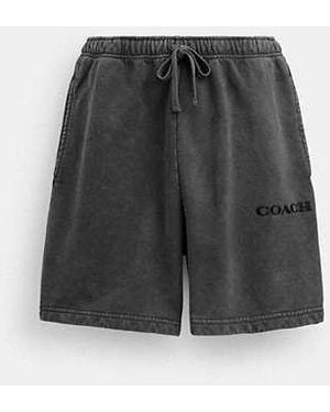 COACH Garment Dye Pull On Shorts - Black