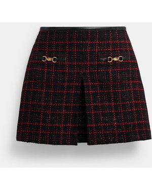 COACH Sculpted C Tweed Skirt - Black