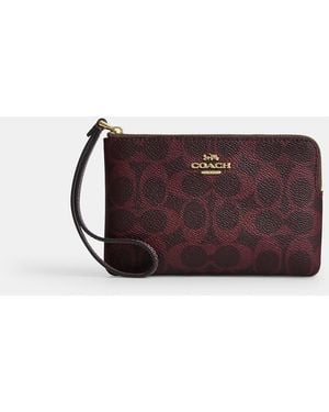 COACH Corner Zip Wristlet - Purple