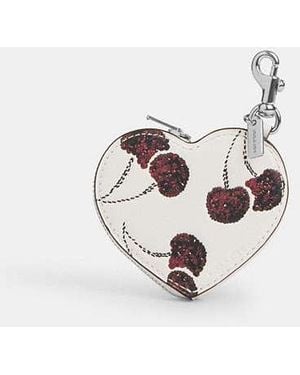 COACH Heart Bag Charm With Cherry Print - Black