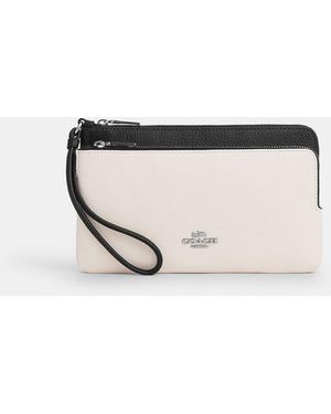 COACH Double Zip Wallet - Metallic