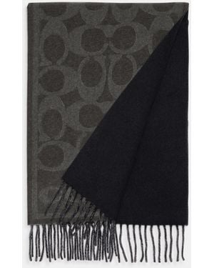 COACH Reversible Signature Cashmere Muffler - Black