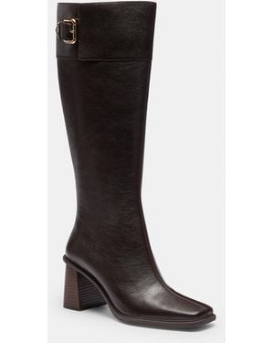 COACH Heeled Buckle Boot - Black