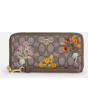 COACH Long Zip Around Wallet - Gray