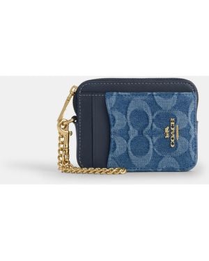 COACH Zip Card Case - Blue