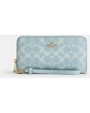 COACH Long Zip Around Wallet - Blue