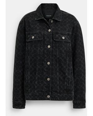 COACH Signature Denim Jacket - Black