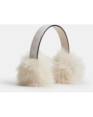 COACH Shearling Earmuffs - White