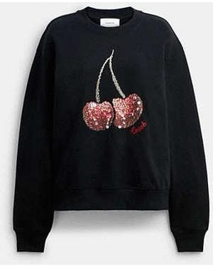 COACH Cherry Crewneck Sweatshirt - Black