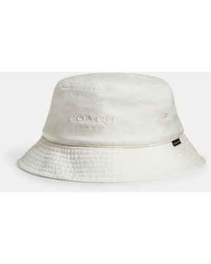 COACH Denim Bucket Hat - White