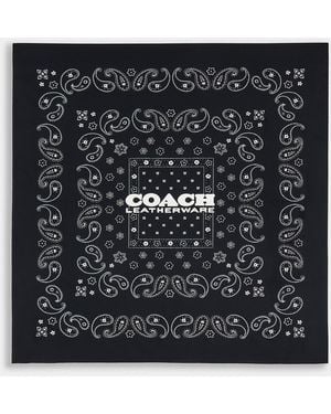 COACH Paisley Print Silk Bandana - Black
