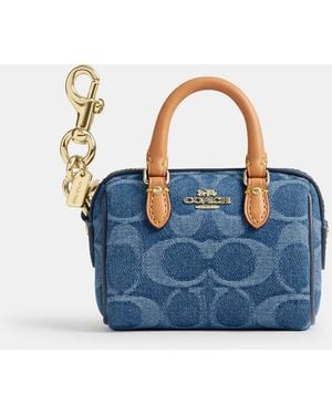 COACH Mini Rowan Bag Charm - Blue