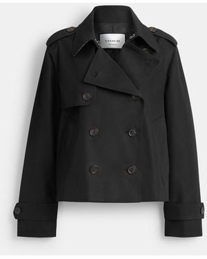 COACH Short Trench Coat - Black