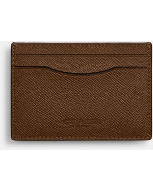 COACH Card Case With Money Clip - Brown