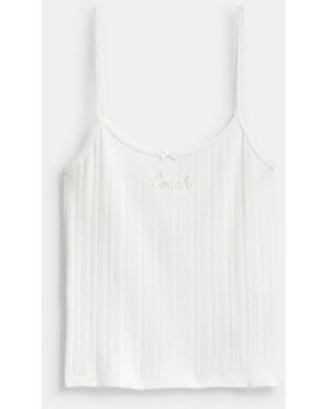 COACH Pointelle Tank - White
