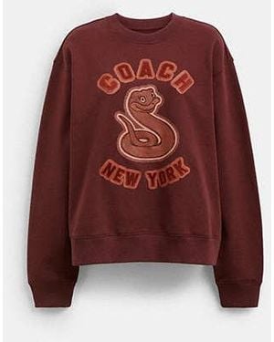 COACH New Year Crewneck Sweatshirt With Snake Graphic - Red