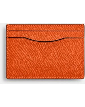 COACH Card Case With Money Clip - Orange